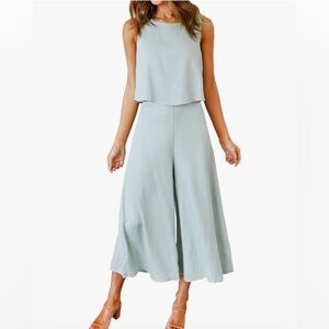 Amazon Cropped Two piece with pants NWT